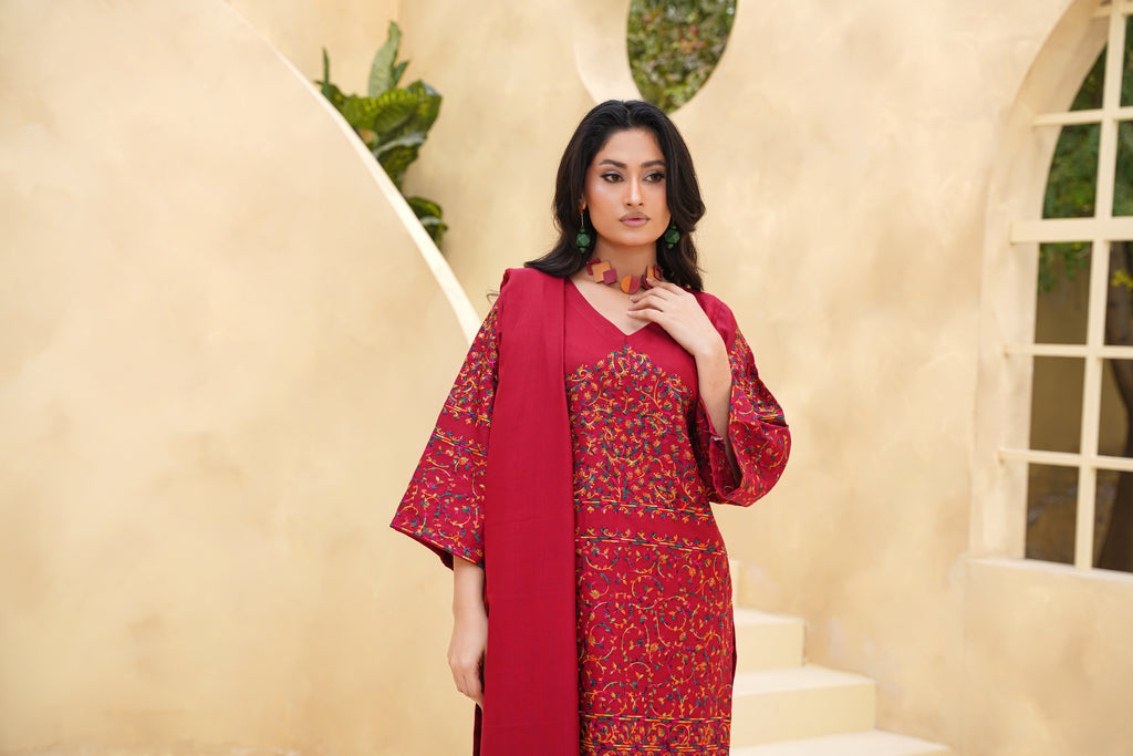 Gulaal 3PC Maroon